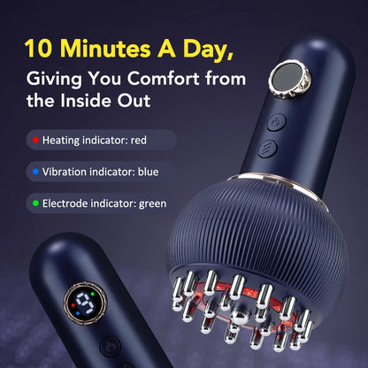 Wlireless Eletric Heated Meridian Brush Massage Lymphatic Drainage Machine Heating Microcurrent anti Cellulite Body Back Massage